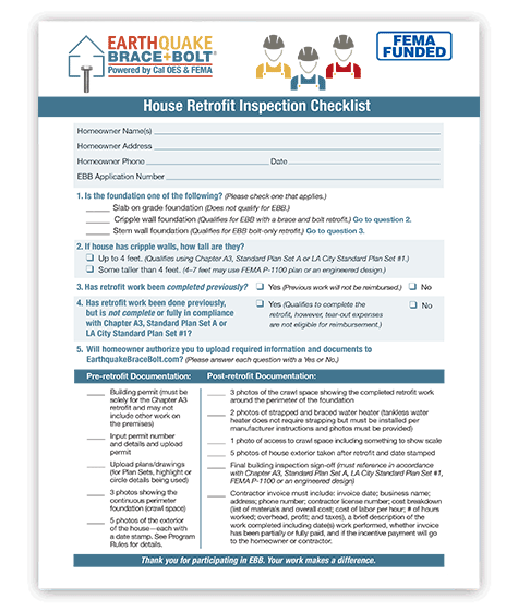 EBB House Retrofit Inspection Checklist