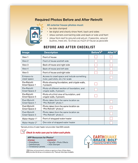 EBB Required Photos Checklist and Samples