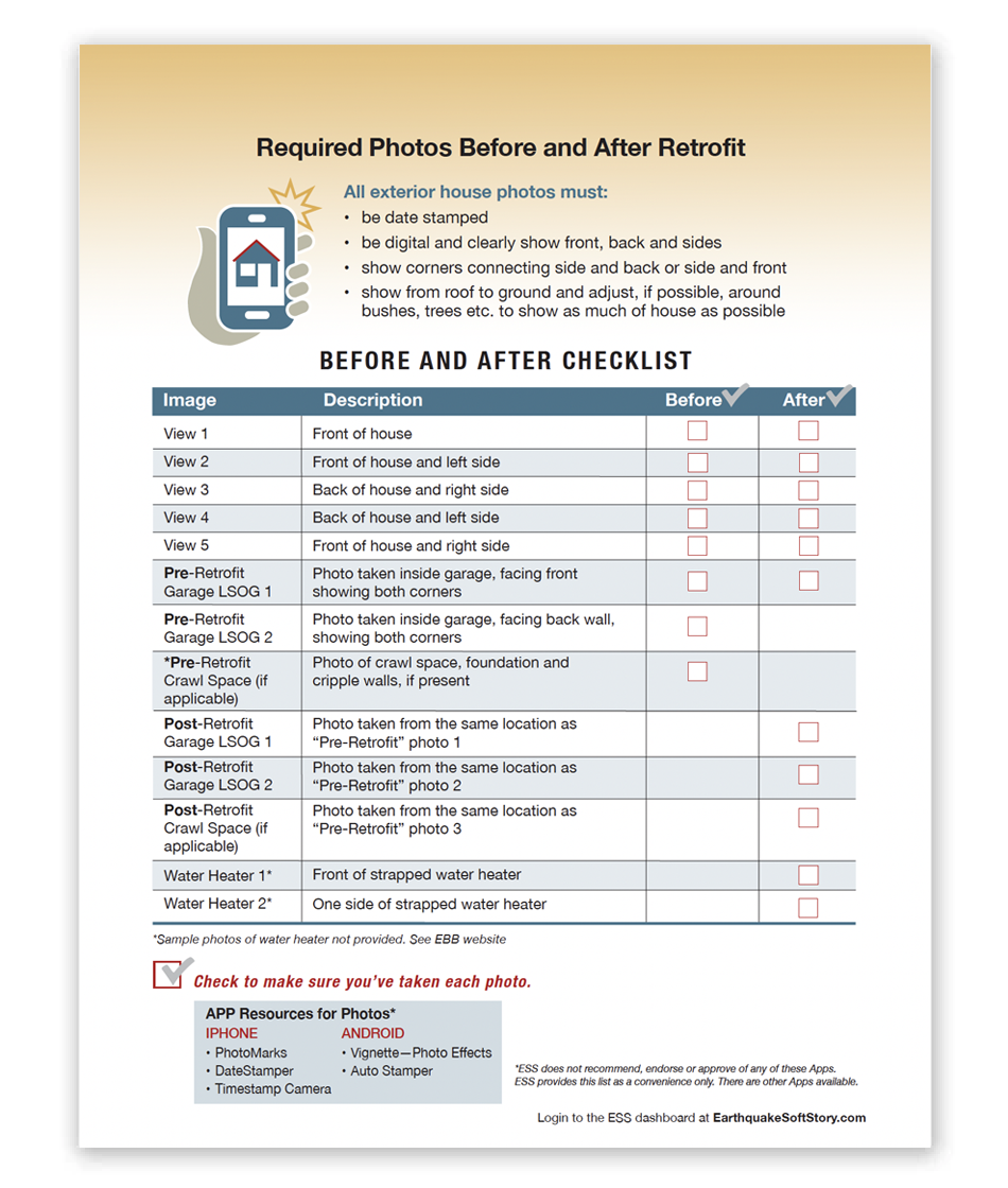 ESS Required Photos Checklist and Samples